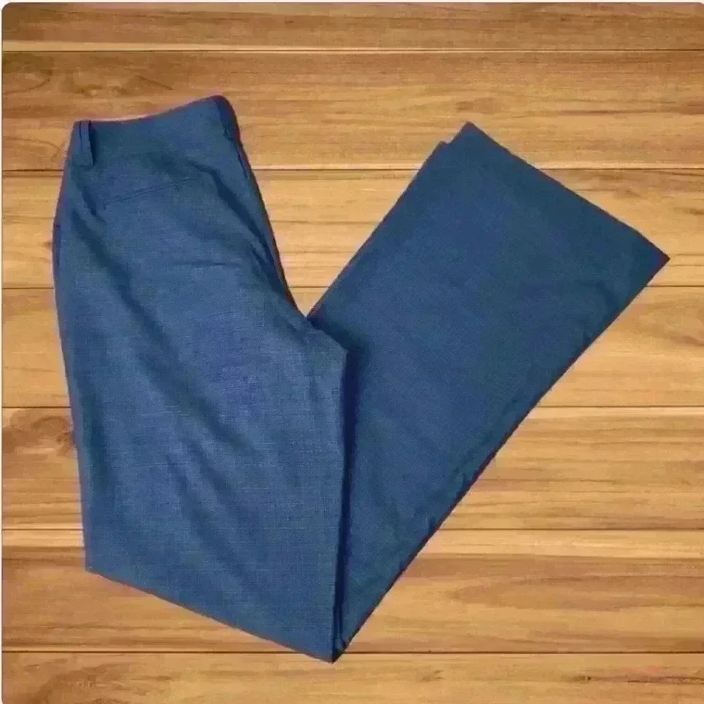 New York & Company Womens Stretch Wide Leg Dress Pants Sz 12 Tall  Workwear Gray